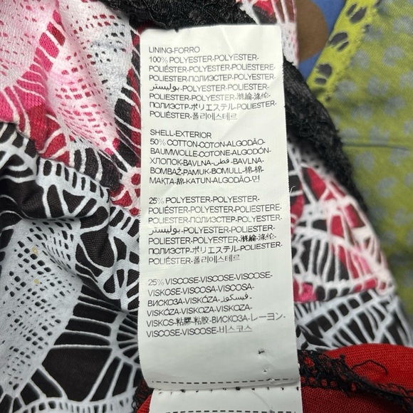 Desigual Atypical Chula Life Sleeveless Dress A-Line Pink Black Red Size Large - Picture 8 of 9